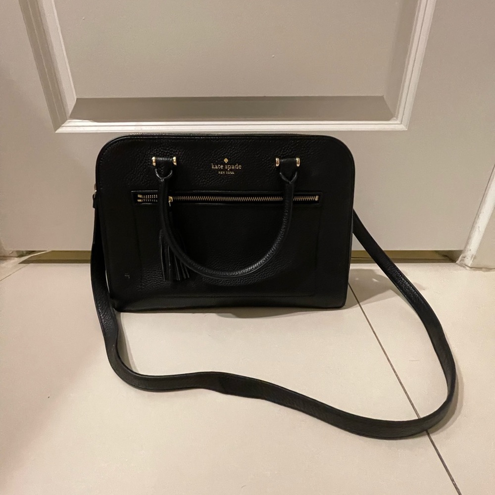 Black Kate Spade bag with removable strap